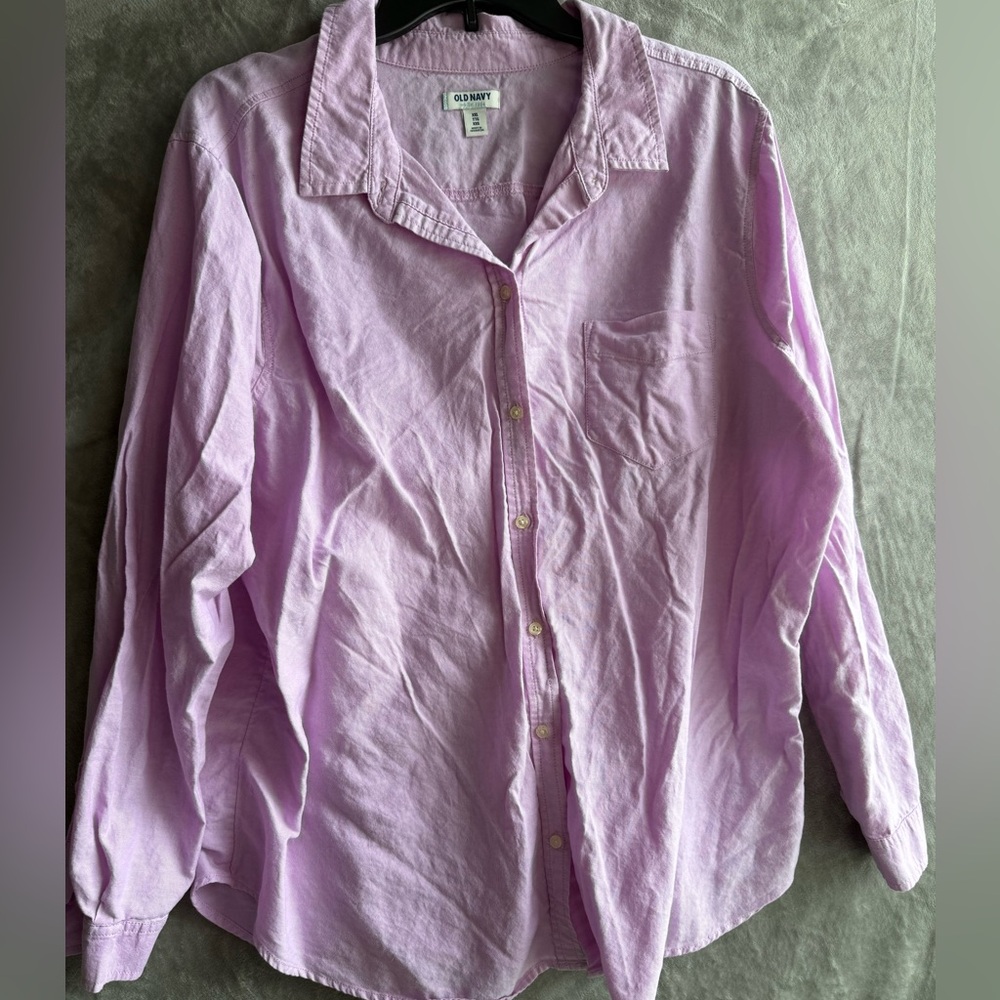 Old‎ Navy 2X Light Lavender Button-Up Shirt